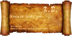 Kocsik Diána névjegykártya