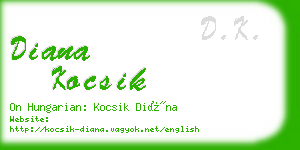 diana kocsik business card